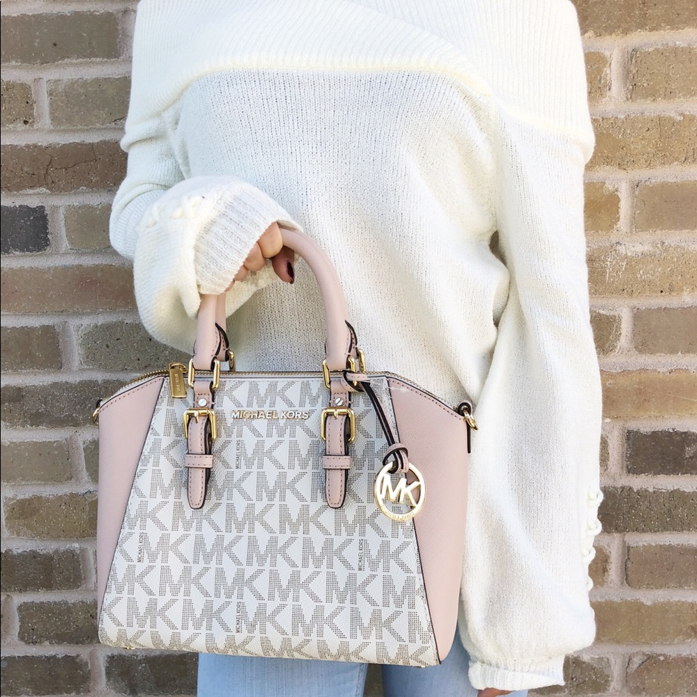 NWT Michael Kors Medium Ciara Satchel Vanilla Pink